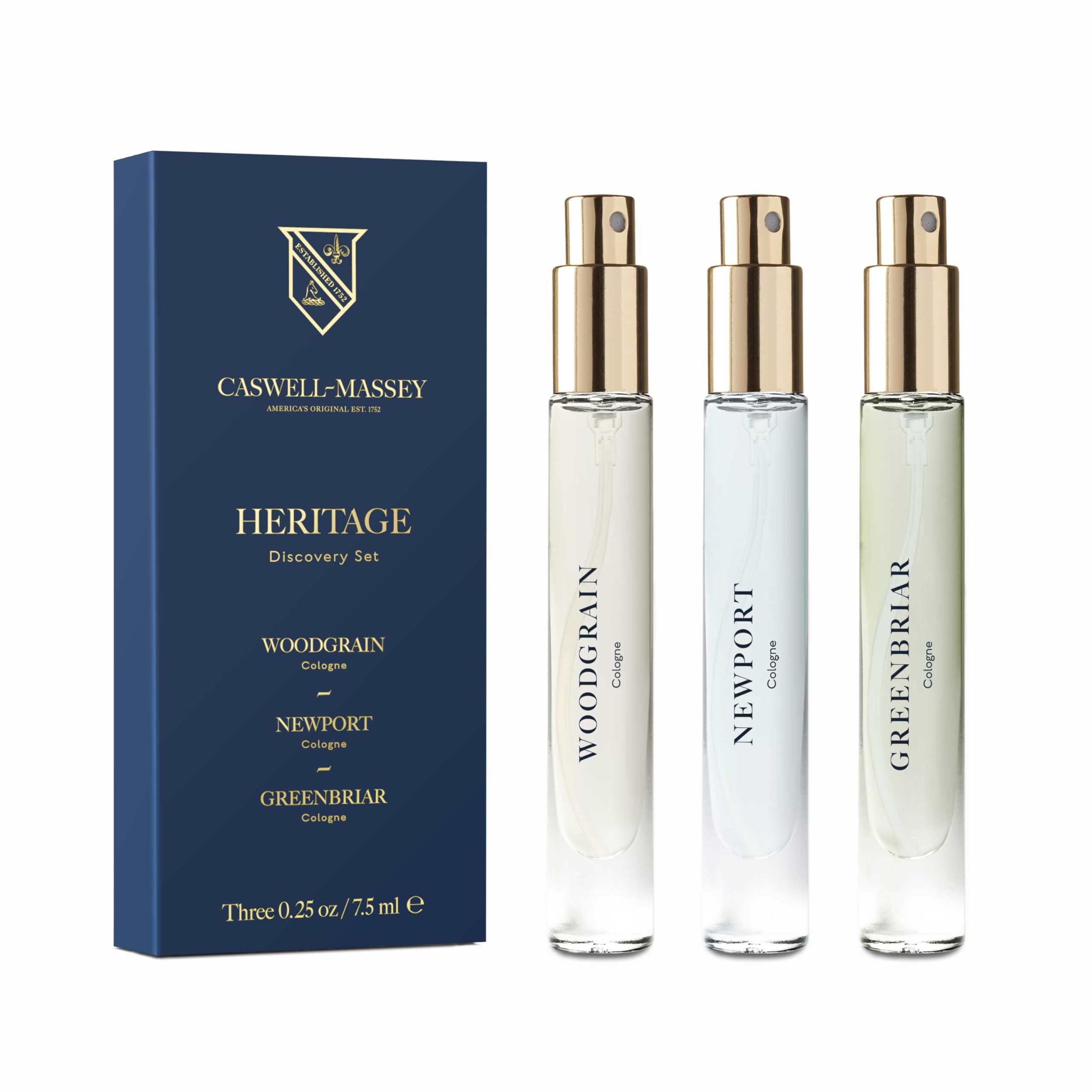 Caswell-Massey Woodgrain Cologne bottle, travel-ready gift option for exploring a bold signature.