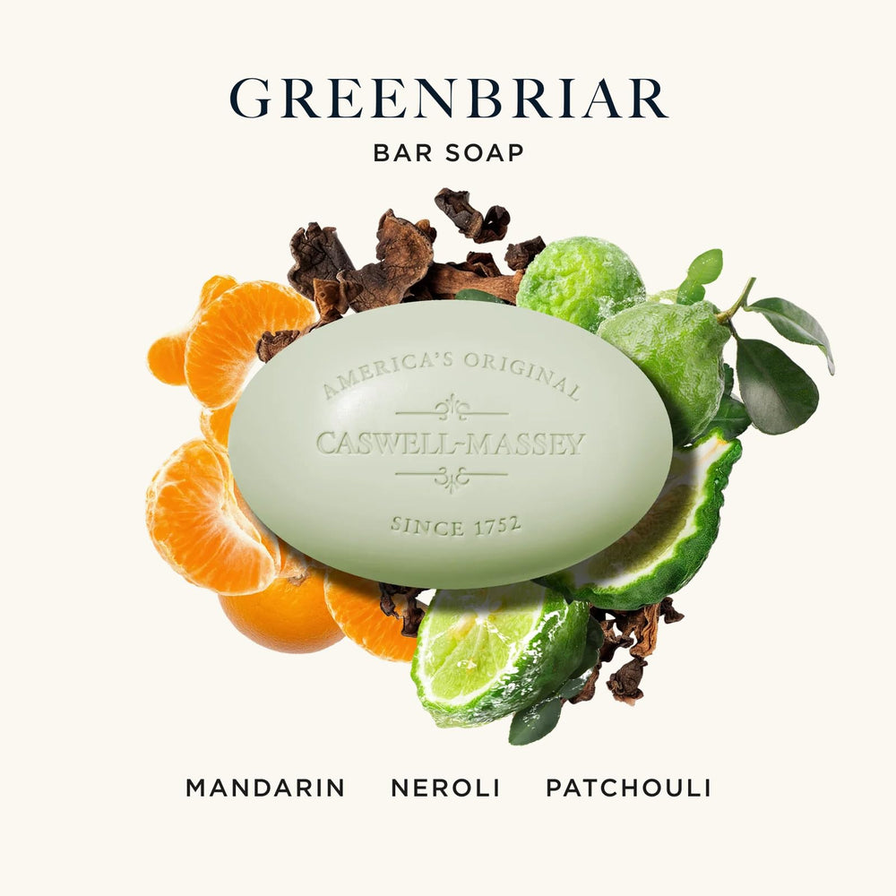 Close-up of Greenbriar bar soap texture and creamy lather