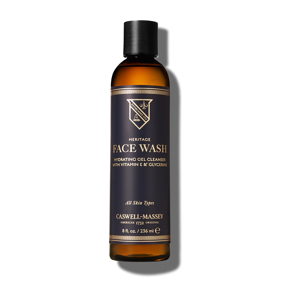 Caswell-Massey Heritage Face Wash Gel bottle for daily cleansing.