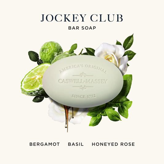 Caswell-Massey Jockey Club soap bars trio offers lasting, luxurious cleansing.