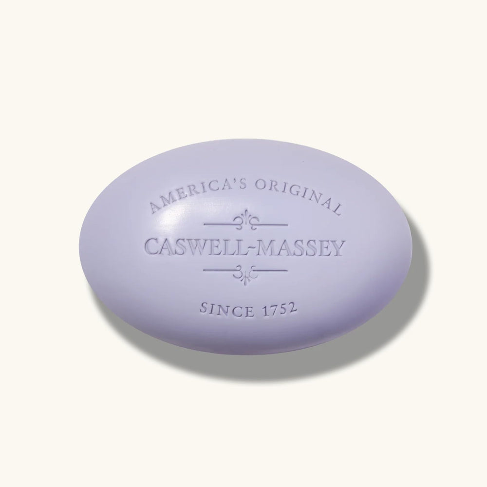 Caswell-Massey Lavender bar soap long-lasting lather for repeated use.