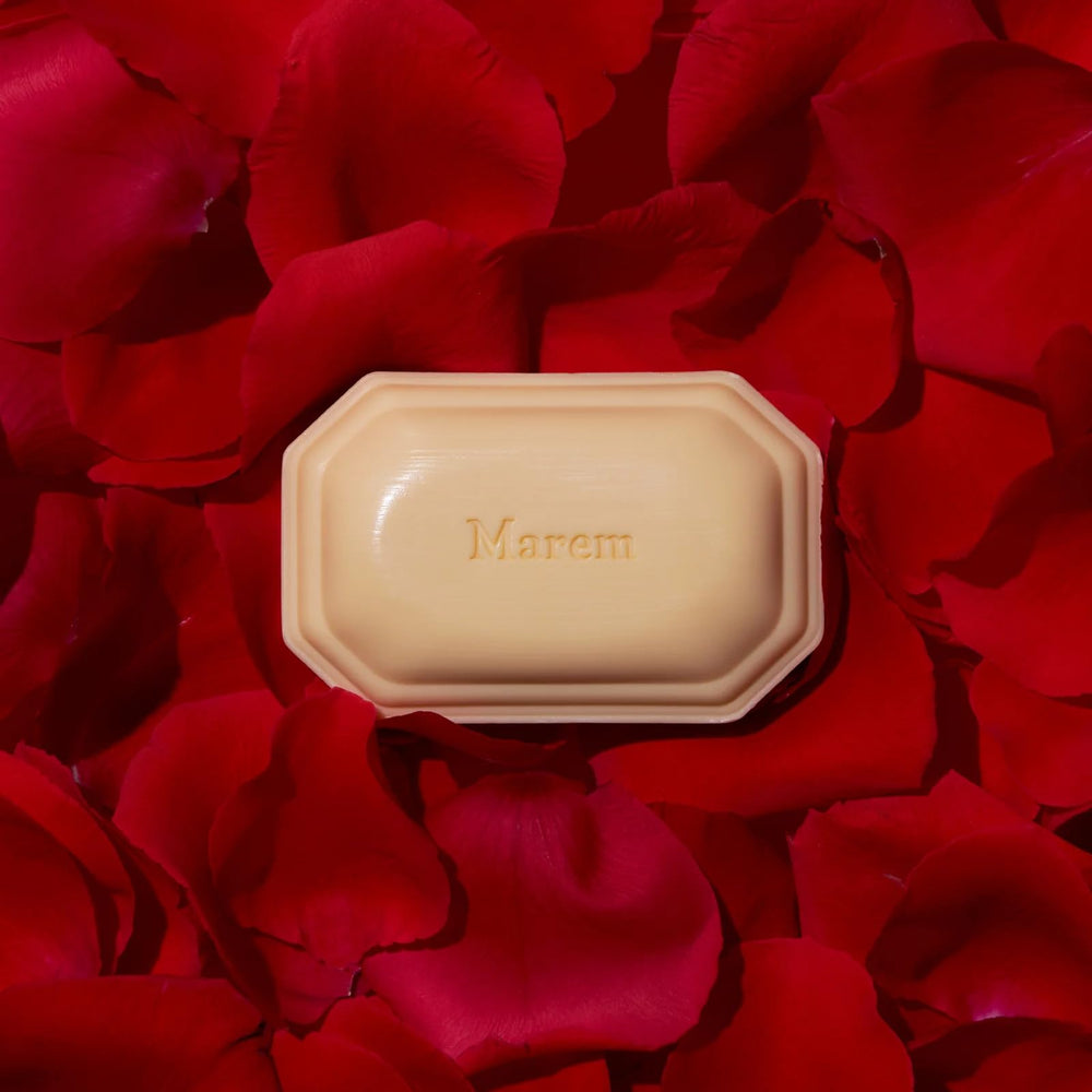Caswell-Massey Marem soap close-up showing eucalyptus notes for a refreshing feel.