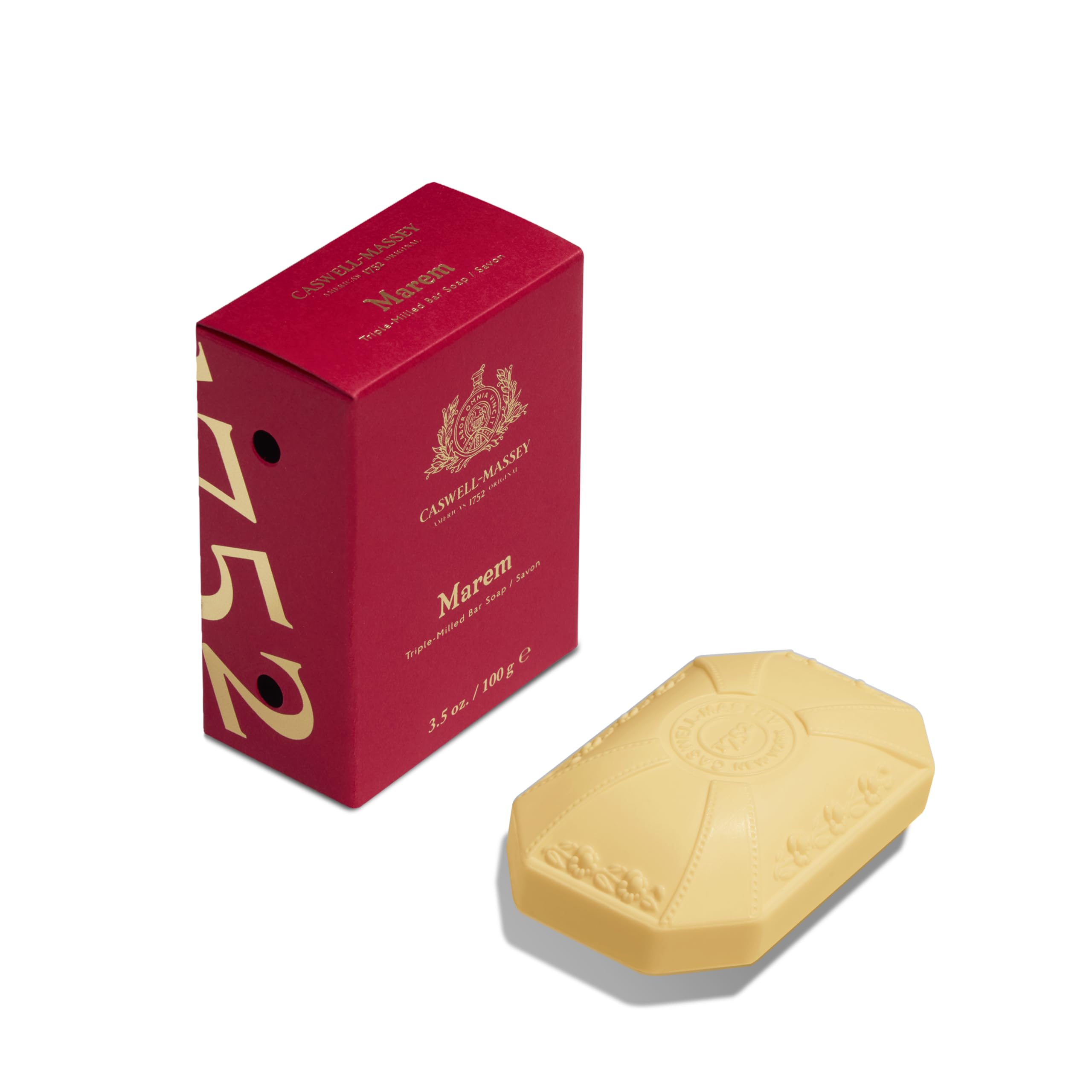 Caswell-Massey Marem soap packaging highlights gift-ready presentation and premium quality.