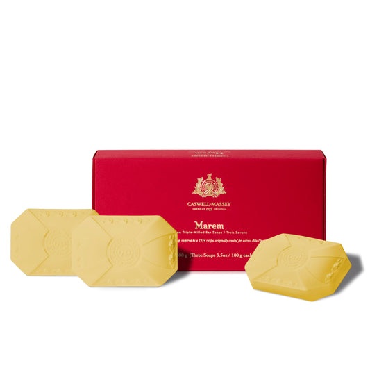 Caswell-Massey Marem packaging, gifting-ready presentation with a luxurious aroma.