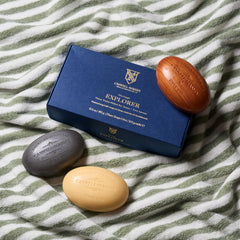 Caswell-Massey moisturizing glycerin-rich bar close-up for hydrated skin.
