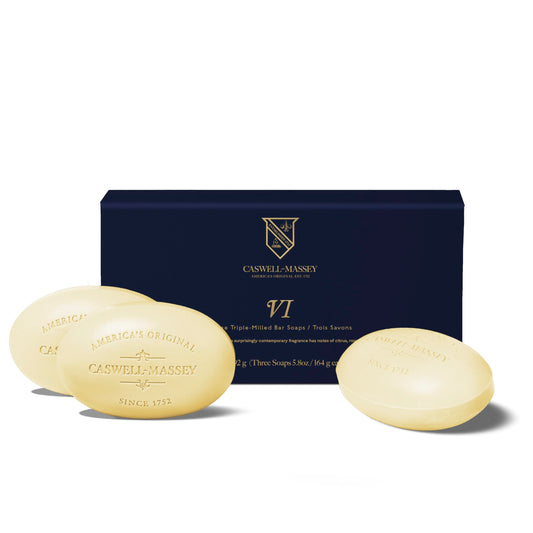 Caswell-Massey Number Six gift set box showcasing packaging for gifting