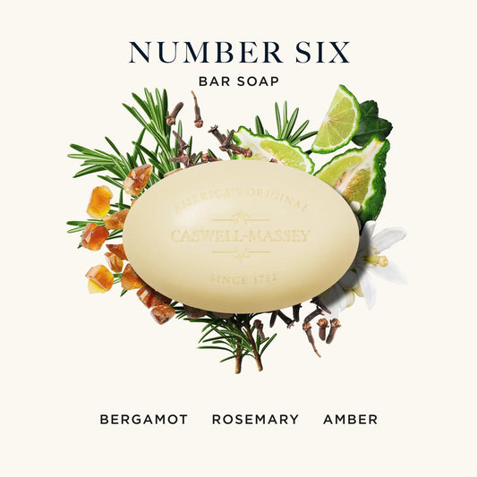 Caswell-Massey Number Six soap bars close-up highlighting triple-milled texture