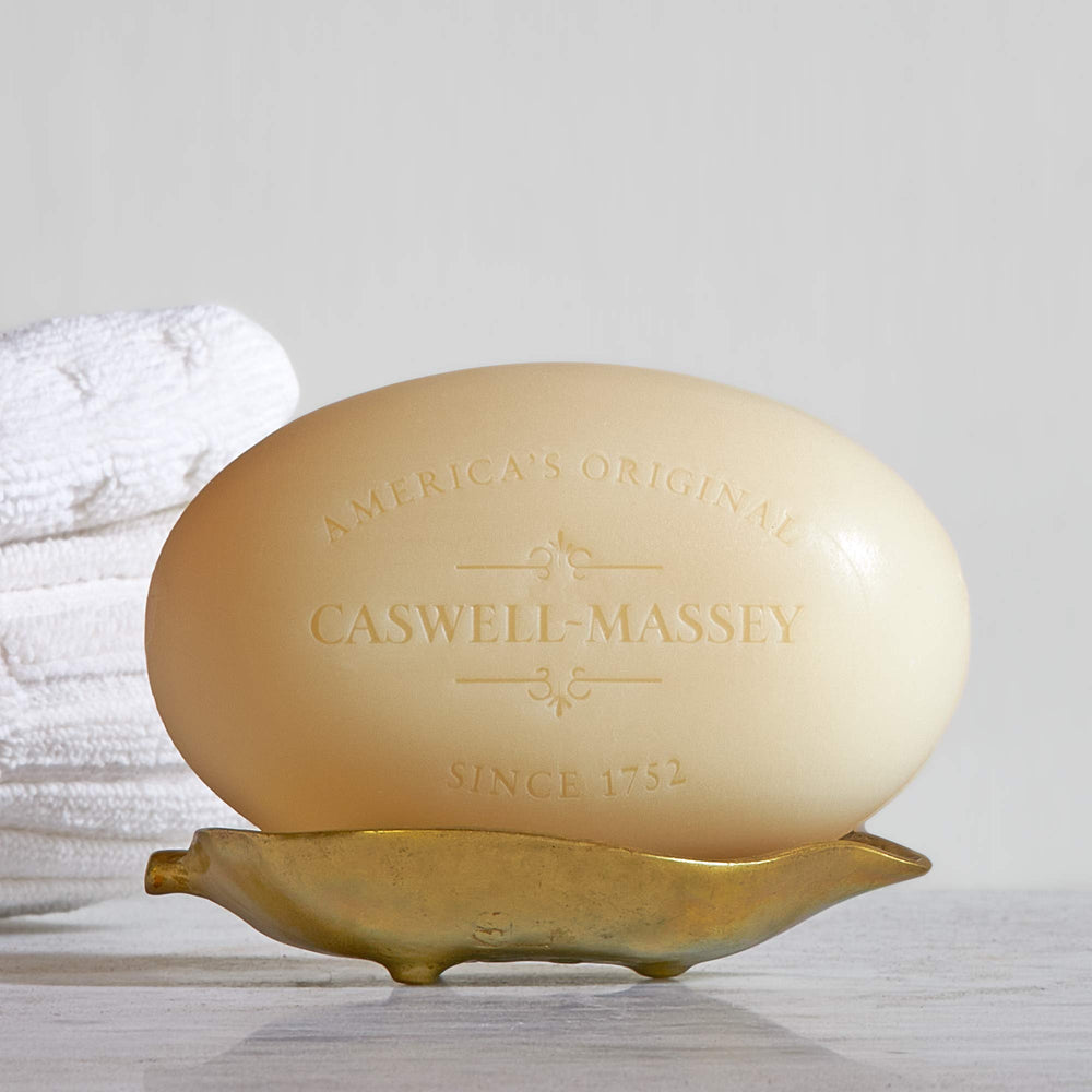Caswell-Massey Number Six soap lather demonstrates rich foam and moisturizing feel