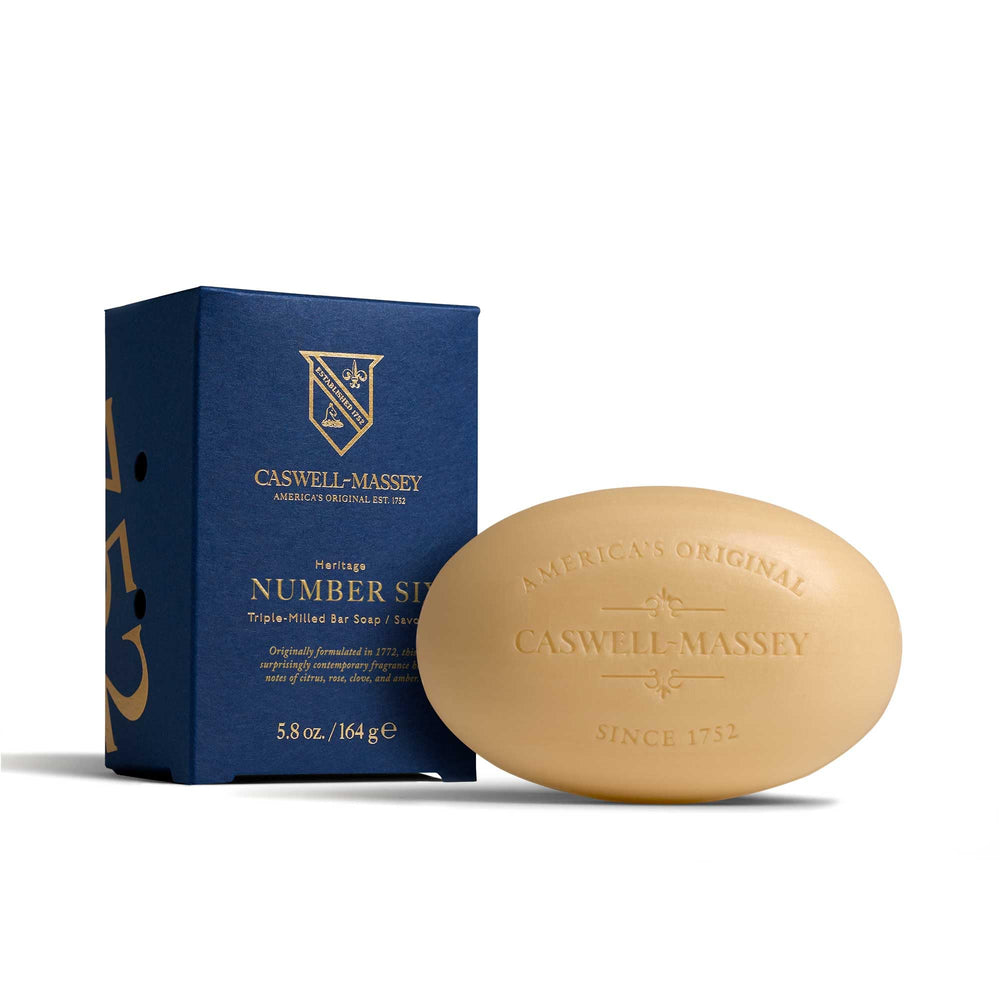 Caswell-Massey Number Six soap packaging, ideal gift presentation for men