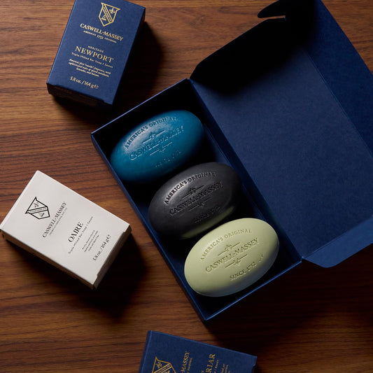 Caswell-Massey Oaire soap bar with herbal, refreshing aroma for daily use.
