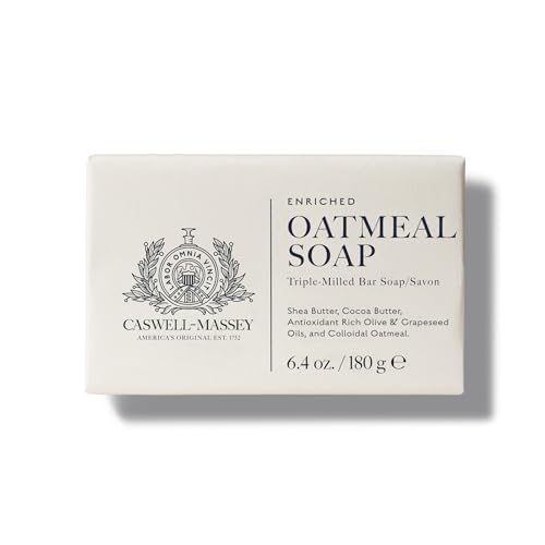 Caswell-Massey oatmeal castile bar unscented for gentle cleansing and hydration.