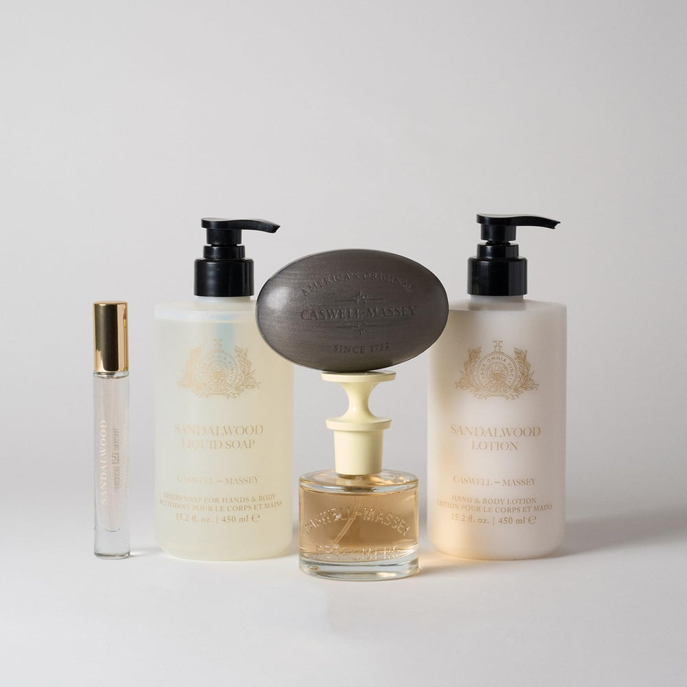Sustainable FSC-certified packaging reflects Caswell-Massey’s responsible craft.
