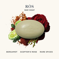 Caswell-Massey ROS bar soap triple-milled lather close-up for rich foam