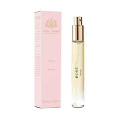 Caswell-Massey Rose Perfume Spray bottle on vanity, ideal for everyday elegance.