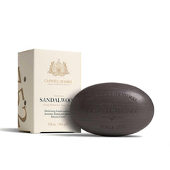 Caswell-Massey sandalwood soap packaging highlights gift-ready presentation.