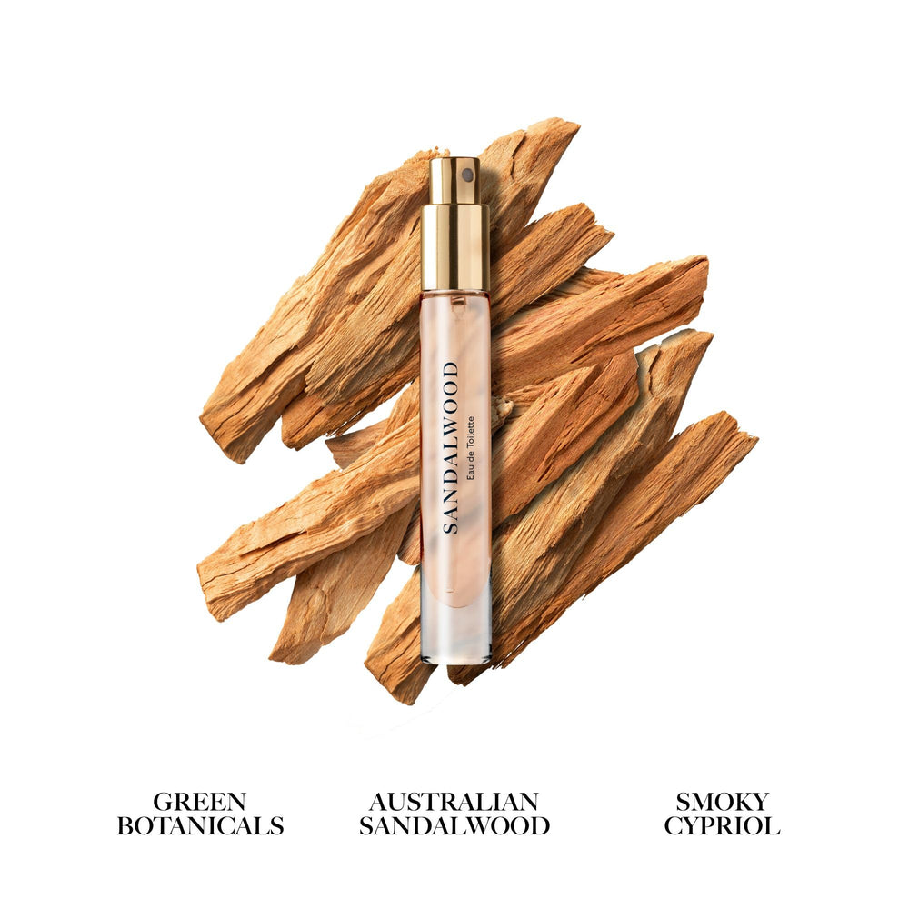 Caswell-Massey Sandalwood EDT 0.25oz compact bottle for everyday carry.