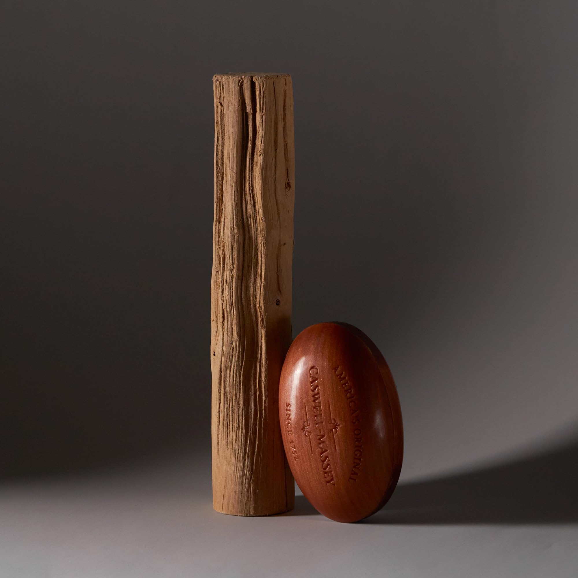 Caswell-Massey Woodgrain Sandalwood ingredients panel highlights plant-based formula