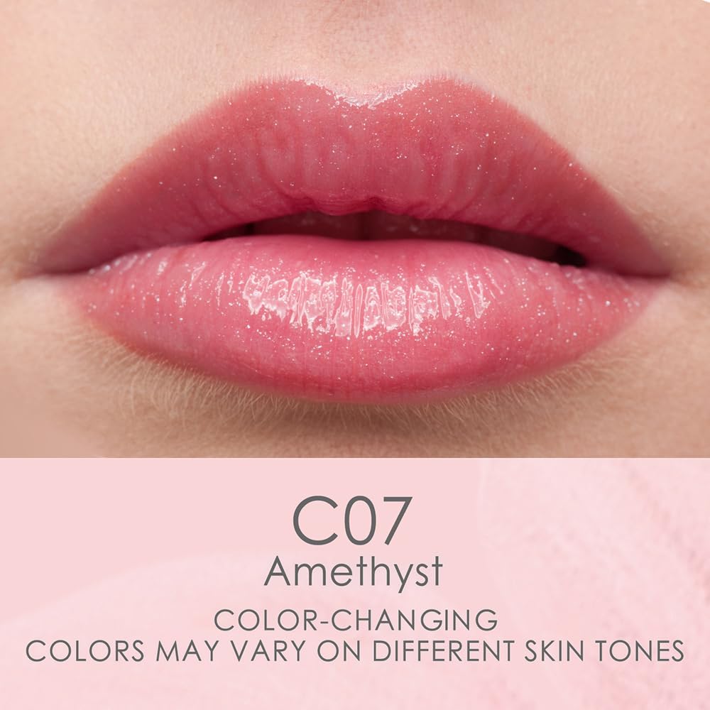 Catkin Amethyst tint swatch demonstrates adaptive lip color for a subtle glow.