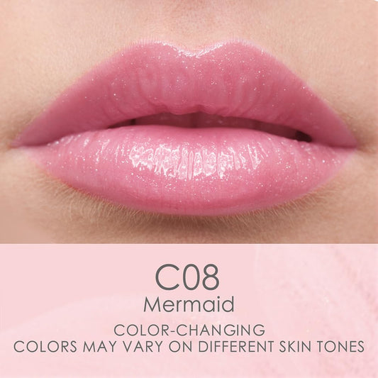 Applying Catkin lip balm as pH reacts to lips for pink tint.