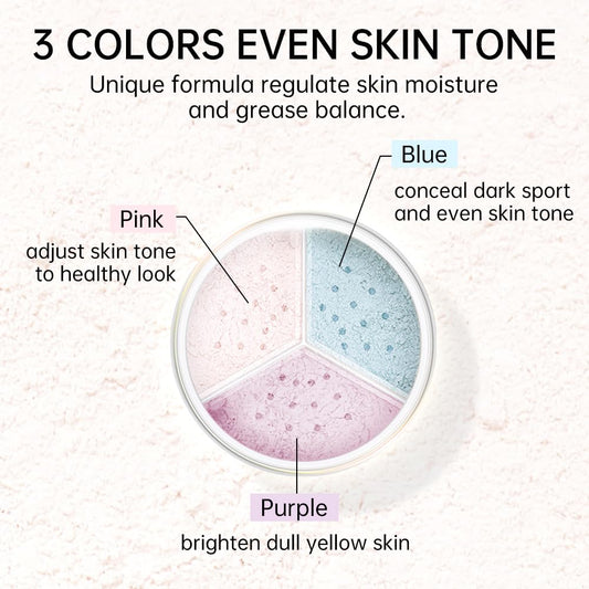 Catkin Loose Setting Powder blue tone application minimizes dark spots and under-eye discoloration.