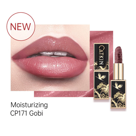 Catkin Moist Lipstick 171 lip swatch shows rich color payoff