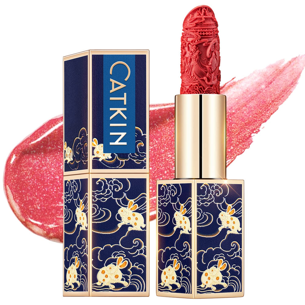 Catkin Moist Lipstick front view shows a sleek case and pink glow for daily wear.