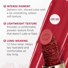 Catkin Moist Lipstick pigmentation close-up highlights buildable coverage.