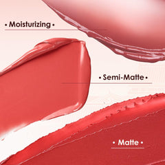 Catkin Moist Lipstick texture close-up captures rich color under light.