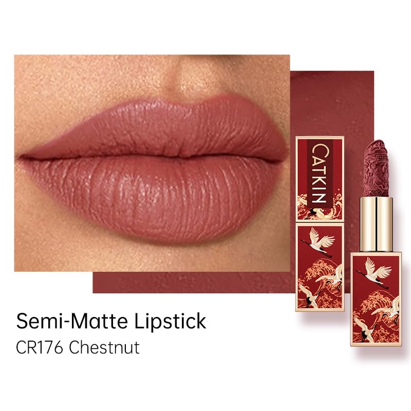 Catkin lip case close-up shows intricate relief design and premium feel