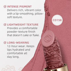 Lips wearing Catkin matte finish show smudge-proof, long-lasting color