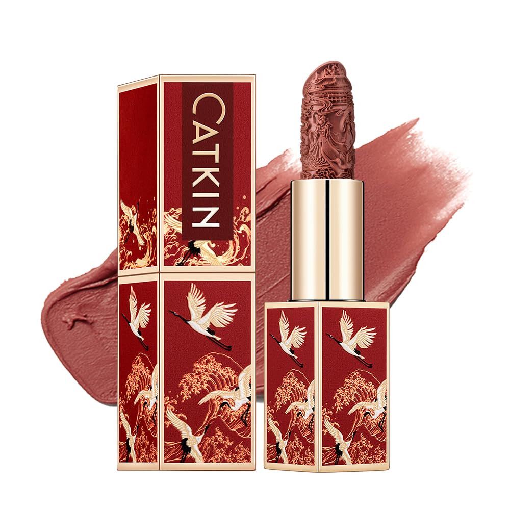 Catkin Semi-Matte Lipstick swirl shows rich color with a cashmere-soft feel