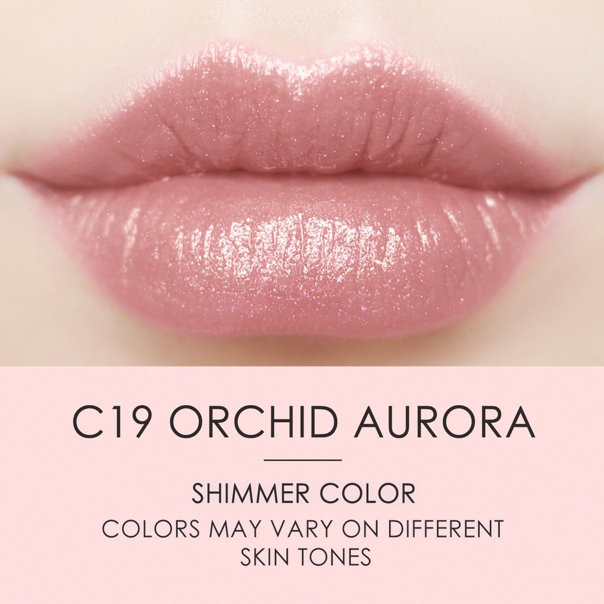 Catkin tinted lip balm glitter swatch reveals buildable color with subtle shine.