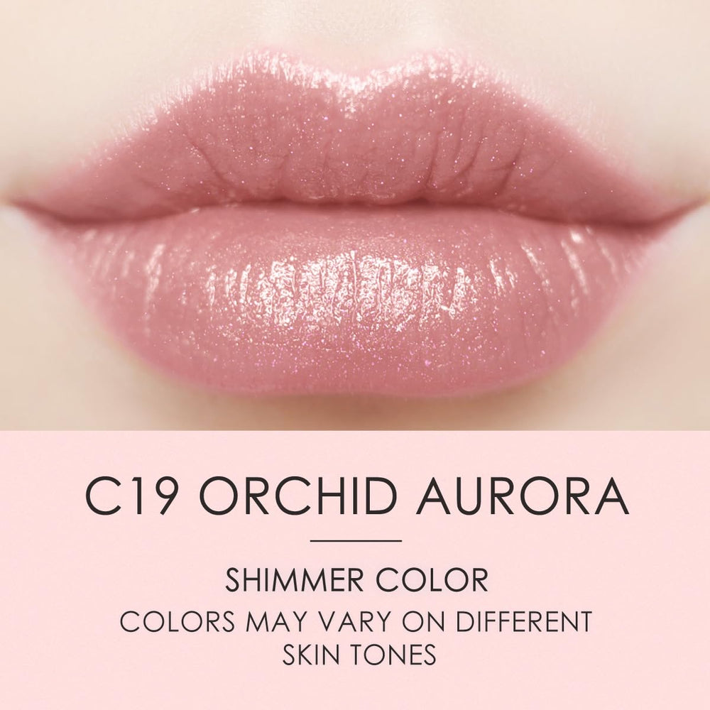Catkin tinted lip balm glitter swatch reveals buildable color with subtle shine.