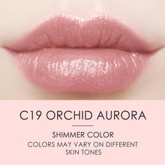 Catkin tinted lip balm glitter swatch reveals buildable color with subtle shine.