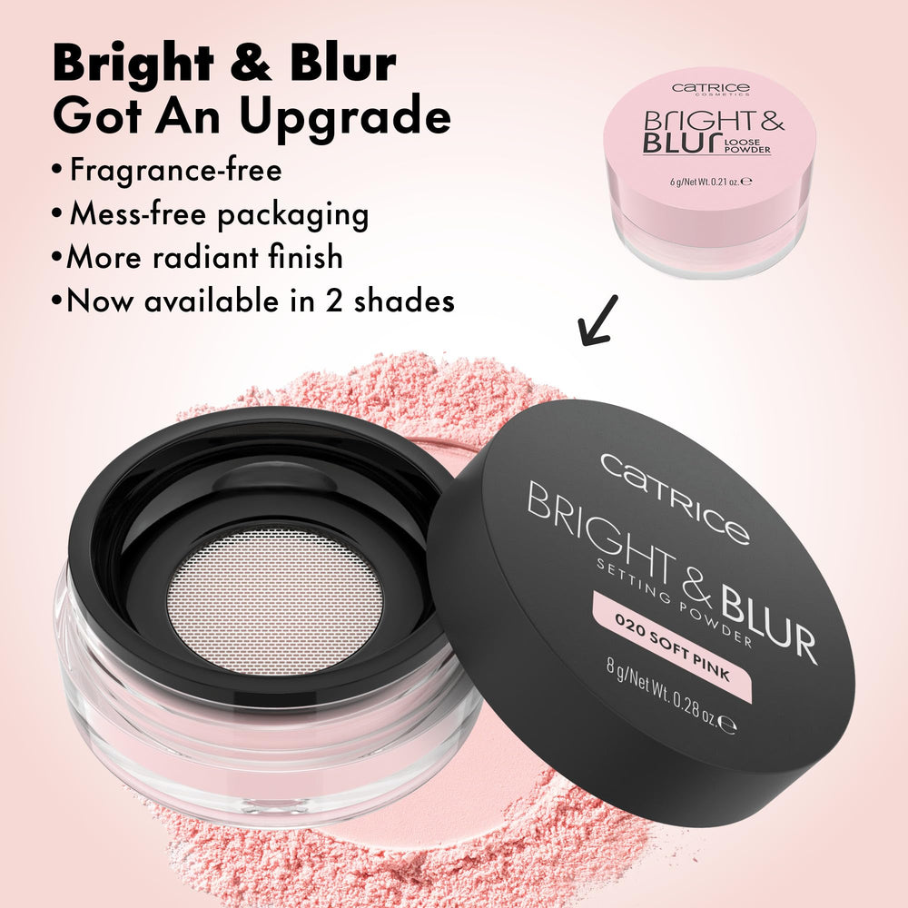 Catrice Bright and Blur powder in a mess-free compact for on-the-go touch-ups.