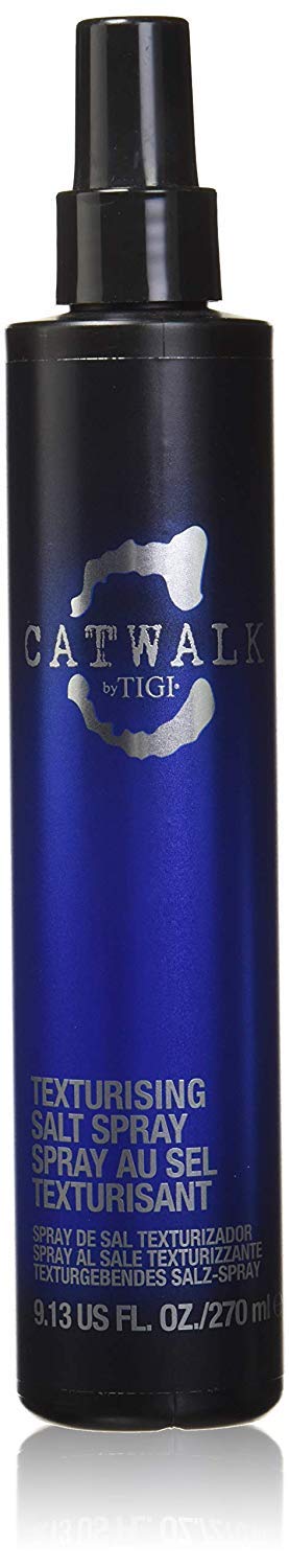Catwalk by TIGI Session Salt Spray bottle for beachy texture and light hold.