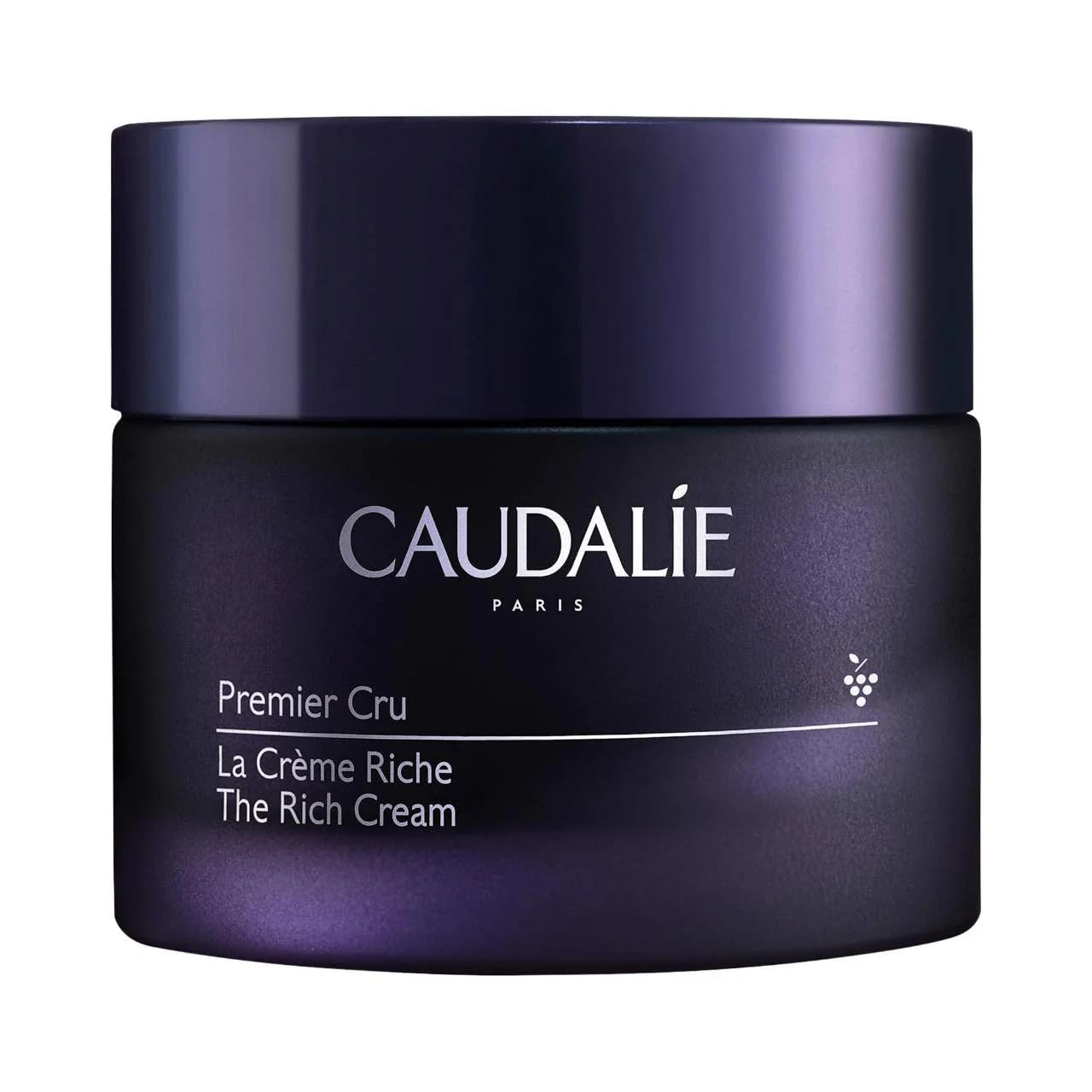 Caudalie Premier Cru Rich Cream jar shown with refillable packaging for sustainability