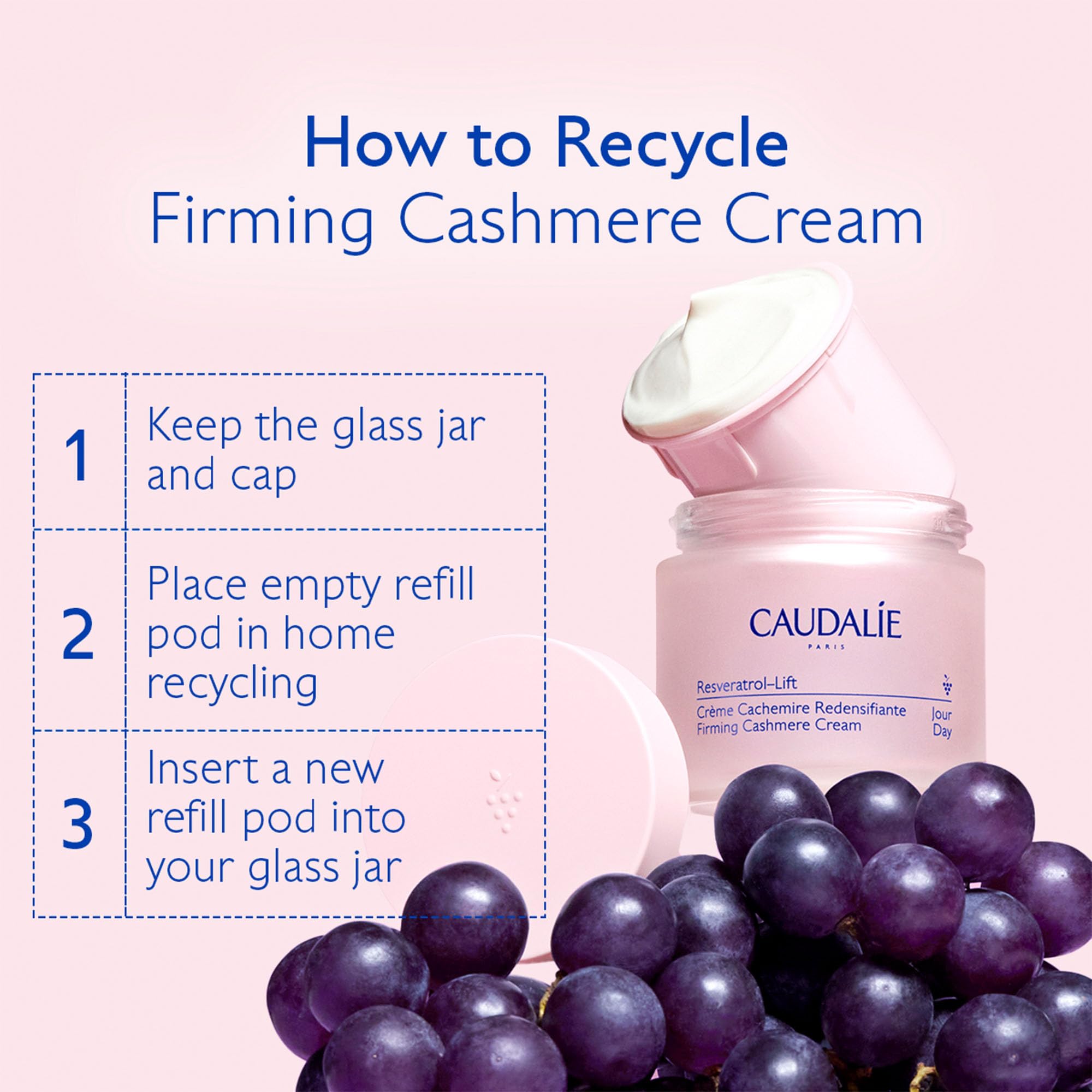 Caudalie Resveratrol-Lift box and jar display for product presentation