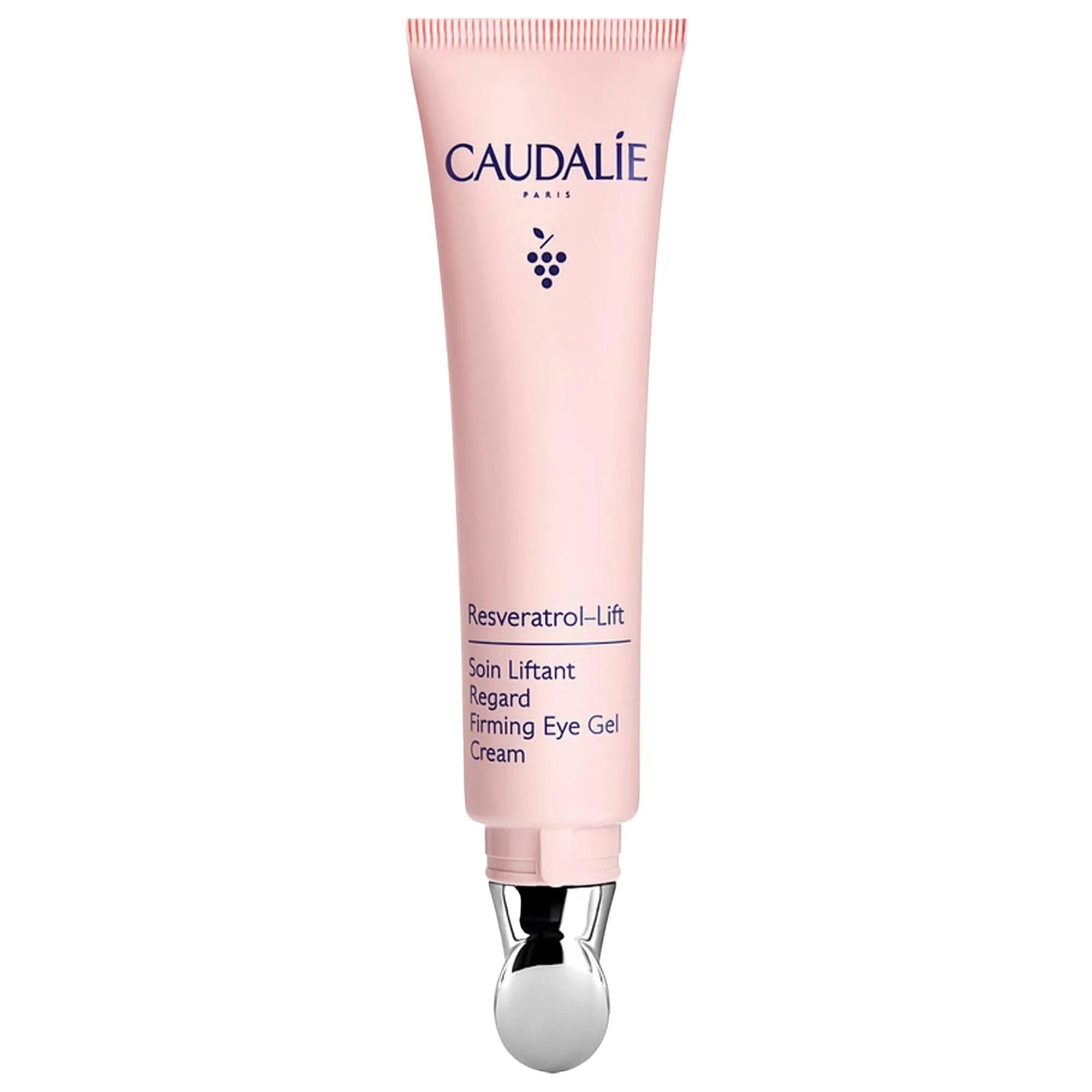 Caudalie Resveratrol-Lift eye gel with cooling metal applicator depuffs and firms the eye contour.