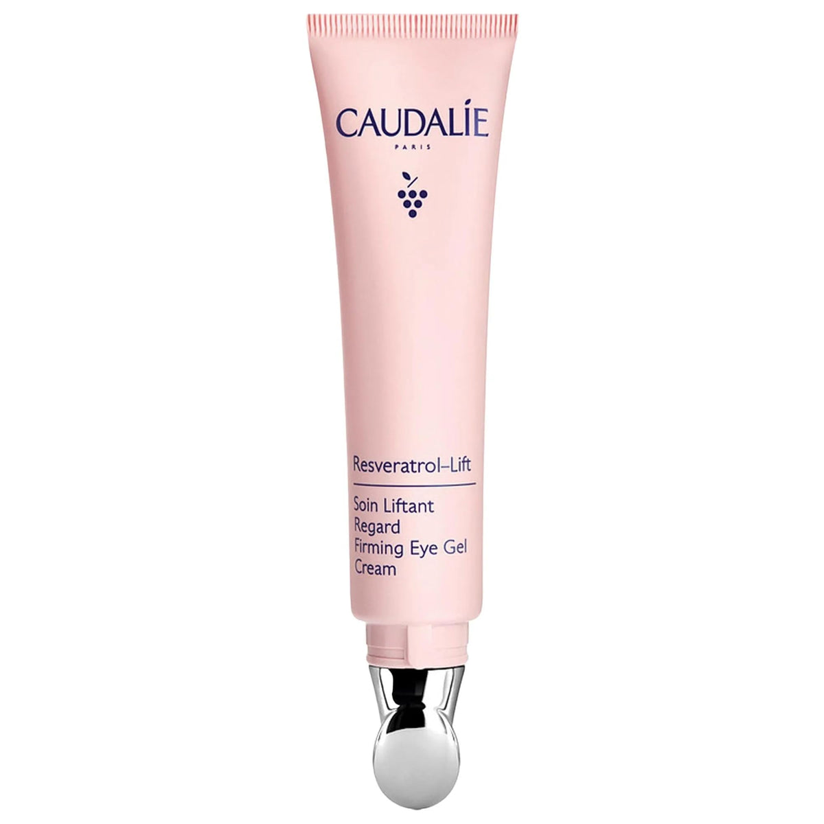 Caudalie Resveratrol-Lift eye gel with cooling metal applicator depuffs and firms the eye contour.