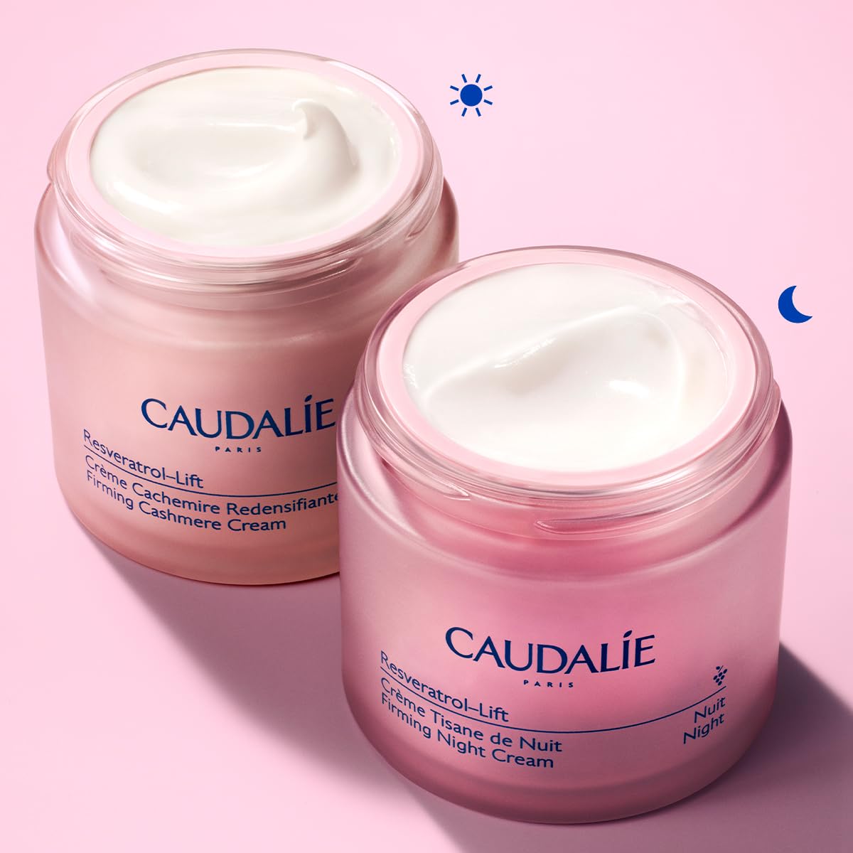 Refill pod being inserted into Caudalie Resveratrol-Lift glass jar
