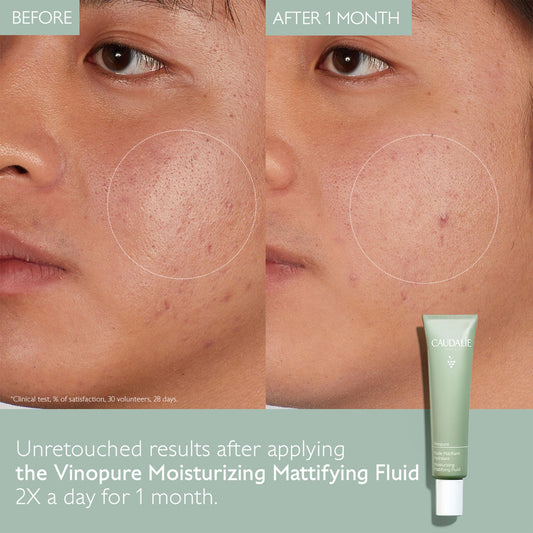 Caudalie Vinopure bottle back with ingredients and usage hints