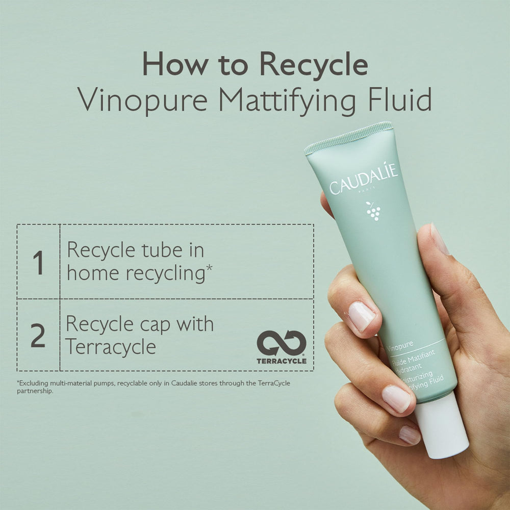 Caudalie Vinopure packaging close-up highlighting minimalist design
