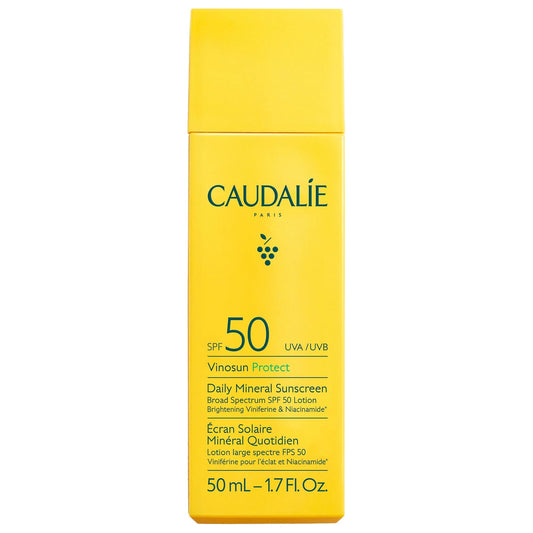 Caudalie Vinosun Protect bottle for daily SPF50 protection.