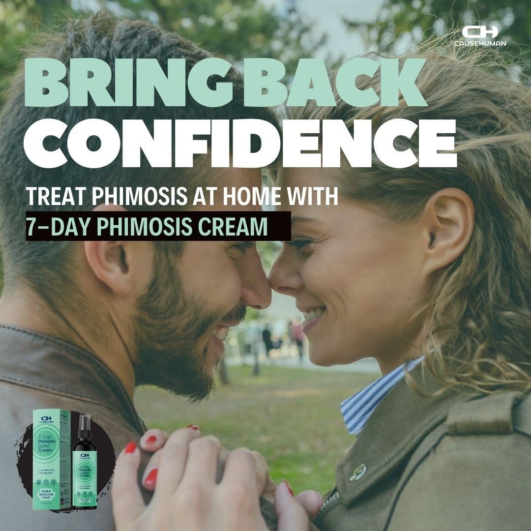 Cause Human 7-Day Phimosis Cream label detail with ingredients and brand trust cues