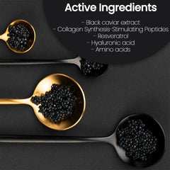 Caviar of Switzerland peptide-rich serum on skin sample hints lift