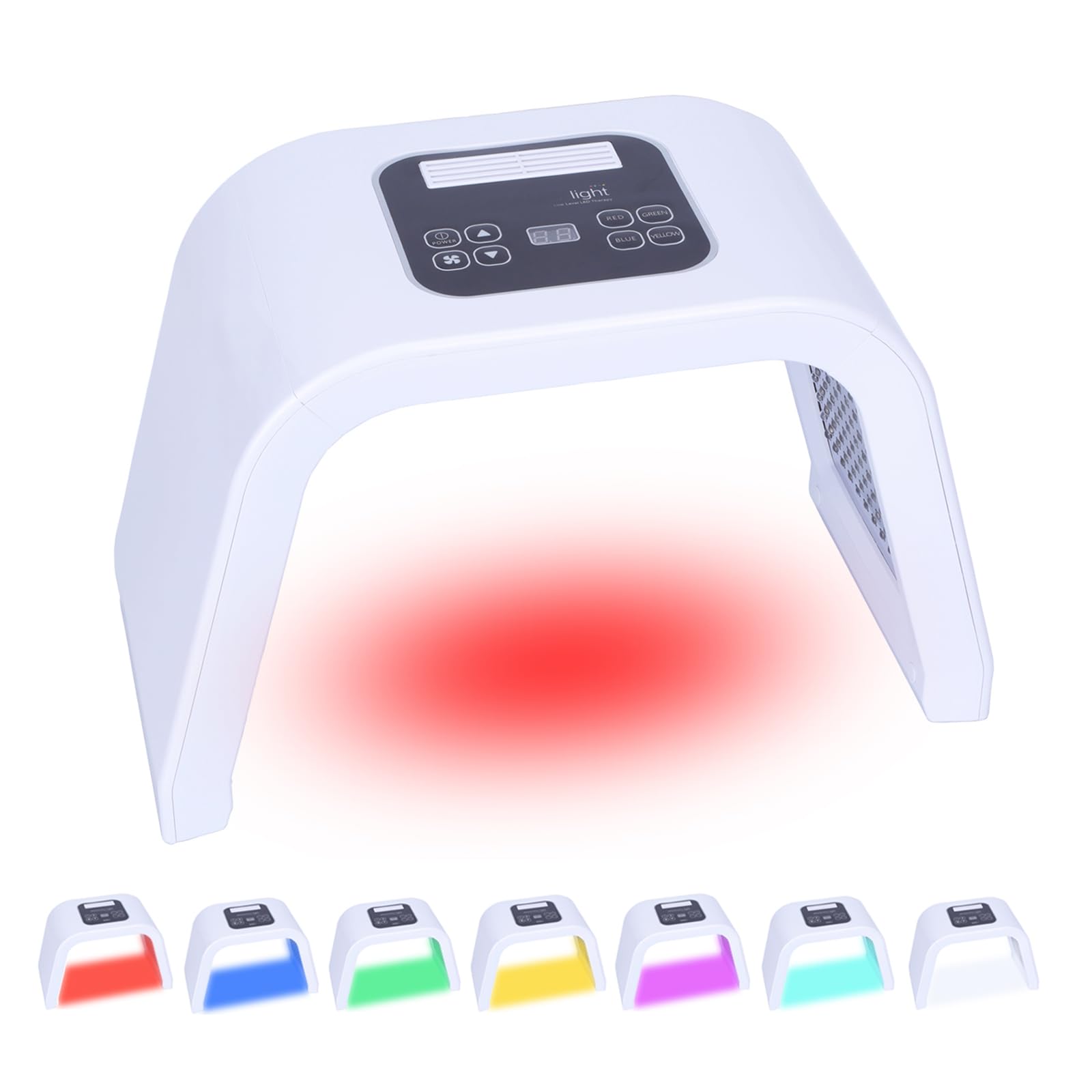 Caweiya 7 Color LED Face Mask front view for at home skin rejuvenation