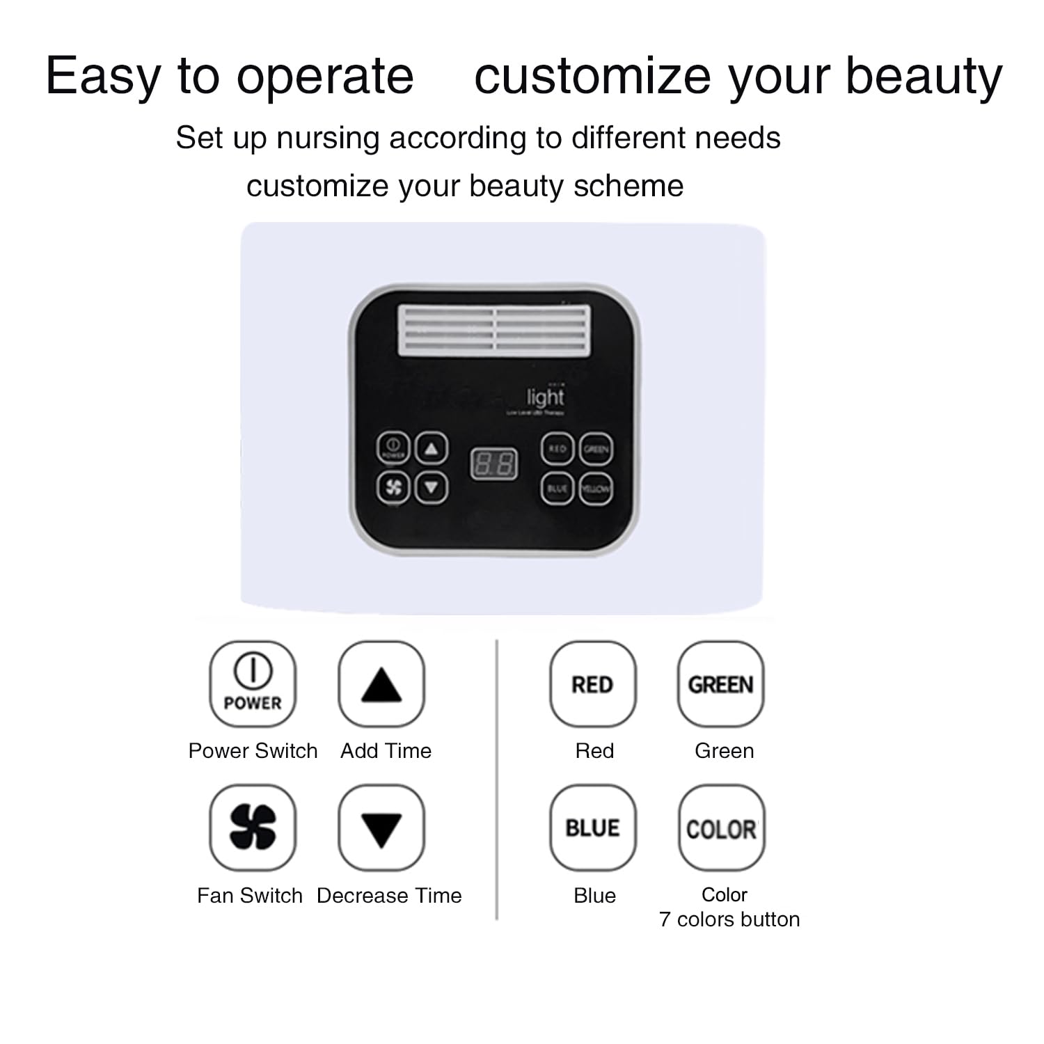 Caweiya 7-color LED mask in action during a therapy session for skin care