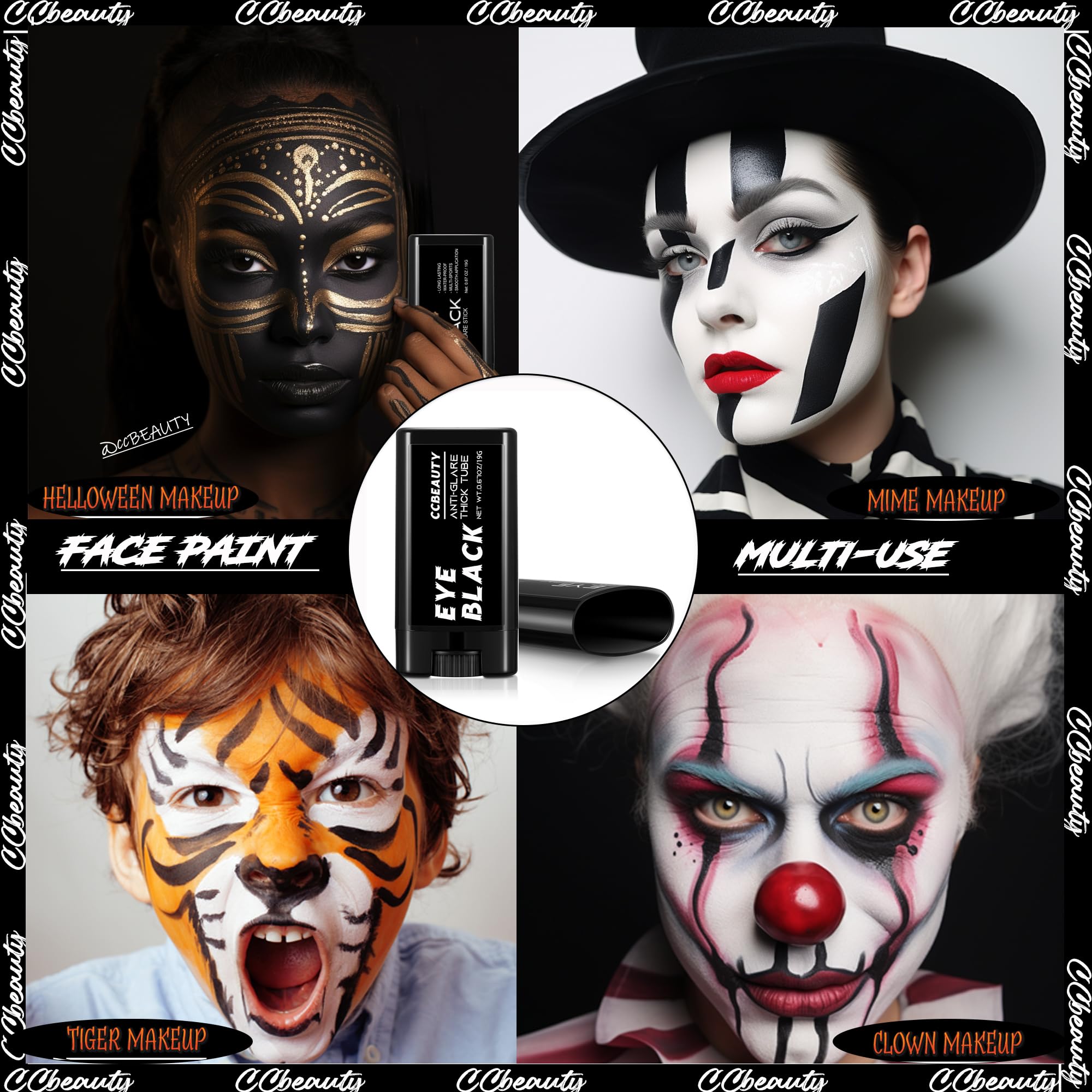 CCbeauty eyeblack stick doubles as face paint for costumes.