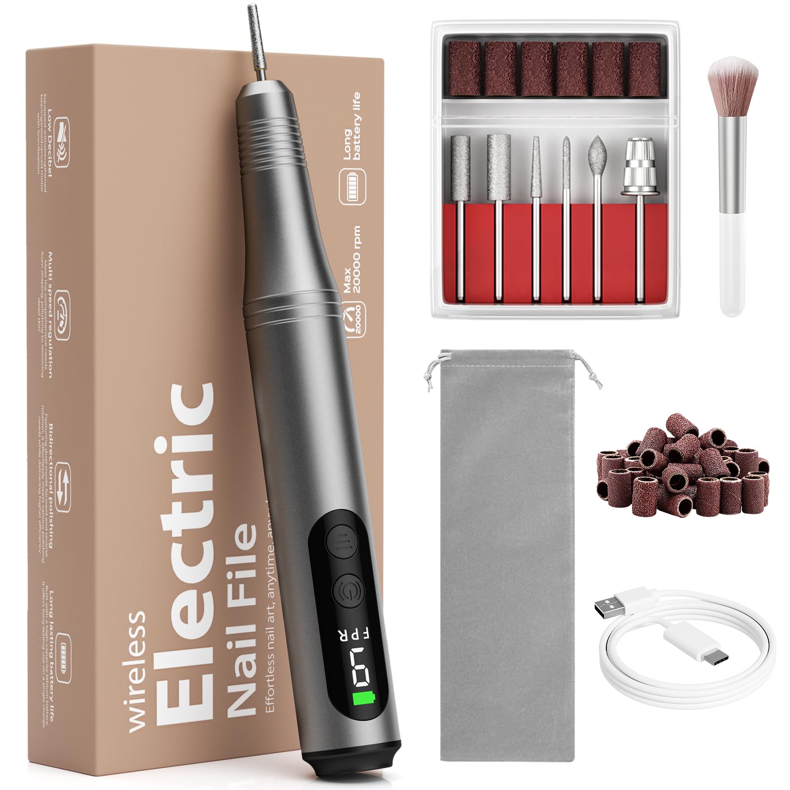 Ccigedy electric nail drill kit in action for at-home nail care